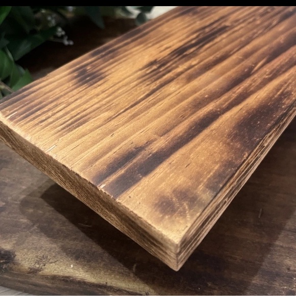 Reclaimed Wood Pedestal Tray Rustic Handmade - Picture 5 of 8